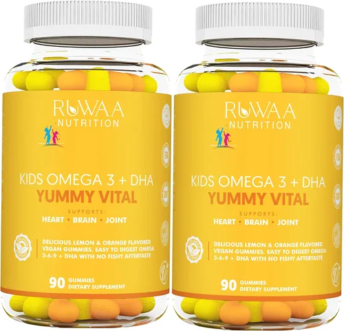 Miniatura 7 de RUWAA NUTRITION Gomitas Omega 3 para niños DHA EPA Omega 3 Suplemento 3 para niños. Sin aceite de pescado después del gusto Vegano Omega 3 6 9 +