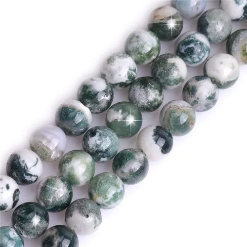 Miniatura 48 de GEM-Inside - Cuentas redondas de ágata de ónix azul claro natural de 0.394 pulgadas (0.394 in) con agujero grande para hacer joyas, suministros
