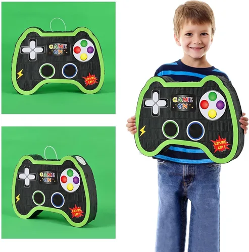 Miniatura 5 de WERNNSAI - Piñata de controlador de videojuegos, suministros para fiestas, paquete con venda y bate para niños, temática de juegos, fiesta