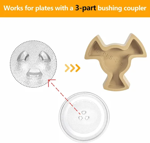 Miniatura 5 de 2 acopladores de placa giratoria para microondas, piezas de repuesto para horno de microondas, soporte de guía de rodillo, accesorios para plato