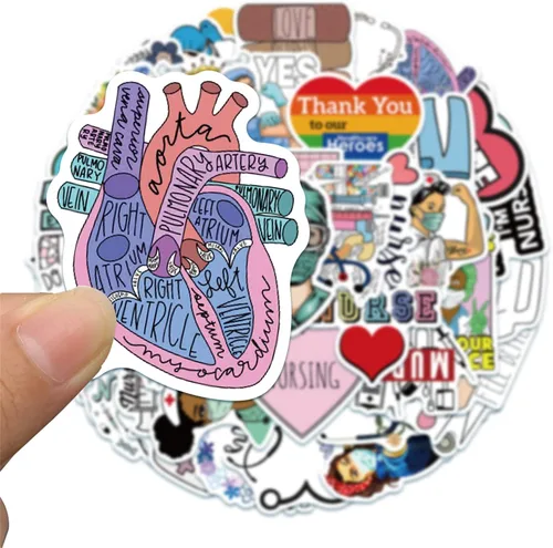 Miniatura 8 de Pegatinas para enfermeras, paquete de 50 unidades, pegatinas, lindas calcomanías de enfermería, regalos para enfermeras, mujeres, adultos, vinilo
