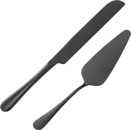 Miniatura 8 de Juego de cortar pasteles para bodas, servidor de tartas, cuchillo y servidor de acero inoxidable, cortador de pastel dorado para cumpleaños, fiestas