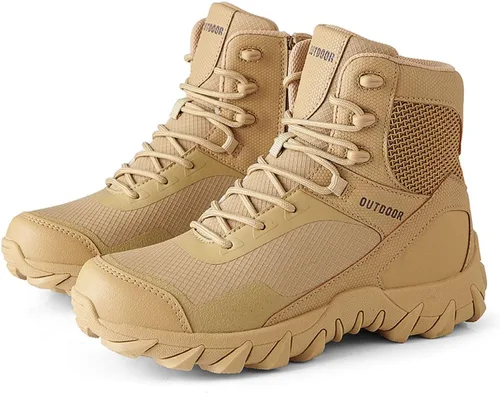 Miniatura 3 de Kervaky Botas tácticas militares para hombre, botas de trabajo ligeras, botas de senderismo