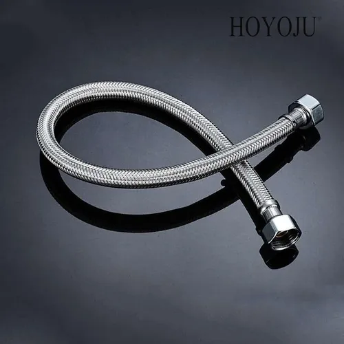 Miniatura 5 de Líneas de suministro de agua de acero inoxidable trenzado SUS304 para inodoro, tubos conectores de grifo de baño con tuerca de latón 1/2"-14NPSM a