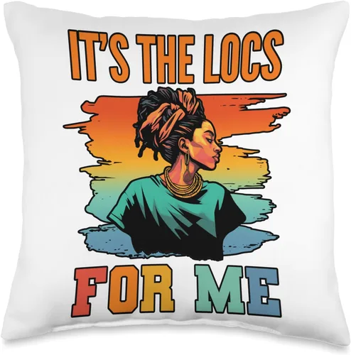 Miniatura 4 de Locs Afro Dreadlocks Love Natural Beauty Hair It's the Locs for Me Afro Hair Black American African Girl Throw Pillow, 18x18, Multicolor