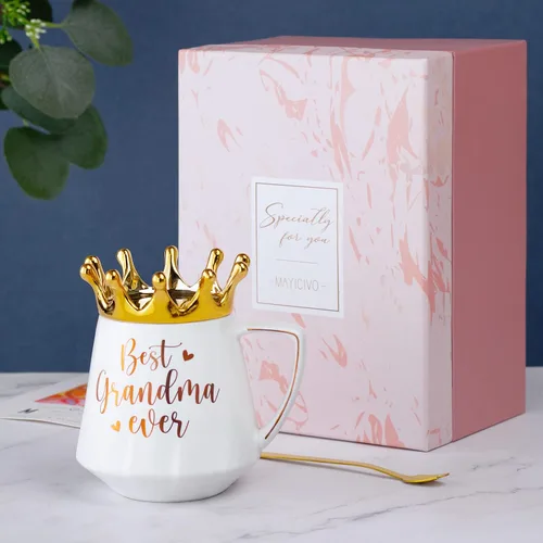 Miniatura 9 de Regalos para abuela Regalos de Navidad para abuela de nietos nietas, la mejor abuela de siempre Taza de café cerámica de abuela Taza de té de 12