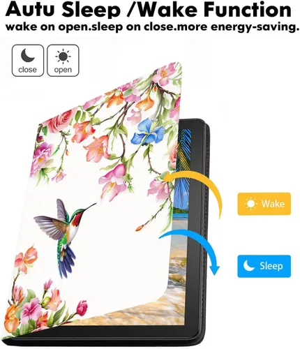 Miniatura 3 de Funda para tablet Amazon Kindle Fire HD 10 de 10.1" (9ª/7ª generación, versión 2019/2017) – Funda de piel sintética con función de encendido