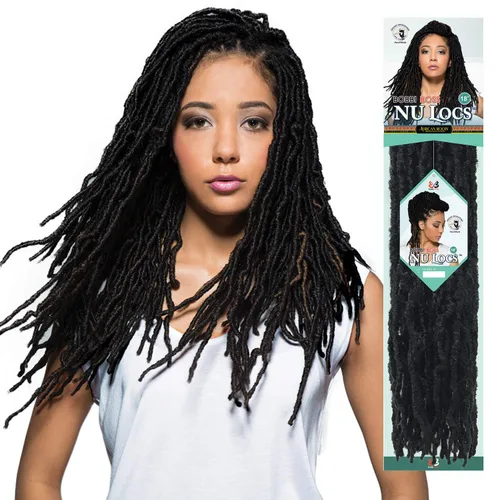 Miniatura 2 de Bobbi Boss - Trenzas de ganchillo sintéticas para cabello africano, raíces trenzadas, colección Nu Locs, 18 pulgadas, Paquete de 4, 99J
