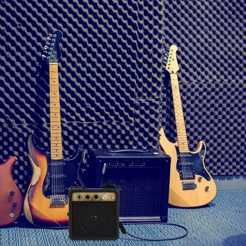 Miniatura 4 de Mini amplificador de guitarra eléctrica, amplificador de bajo pequeño, altavoz portátil para práctica y rendimiento con adaptador de cable de audio