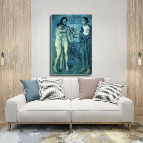 Miniatura 5 de La Vie. Life 1903 by Pablo Picasso Posters Prints Canvas Deco Paintings Vintage Wall Art For Offices Living Rooms And Bedrooms Hanging Frame 8" L X