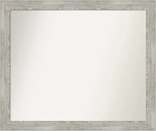 Miniatura 302 de Amanti Art Espejo de baño gris para sobre el fregadero, 31 x 48 pulgadas, espejo de tocador rectangular estrecho de color gris, marco de madera