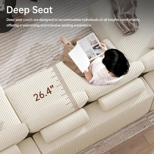 Miniatura 7 de DURASPACE Sofá de nube sin huesos, sofá modular en forma de U de 126 pulgadas para sala de estar, sofá modular de asiento profundo de gran