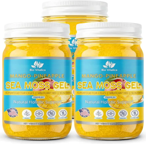 Miniatura 13 de BioVitalica - Gel orgánico de musgo marino irlandés de 12 onzas, fabricado en Estados Unidos, Dr.Sebi Wildcrafted Seamoss - Superalimento vegano