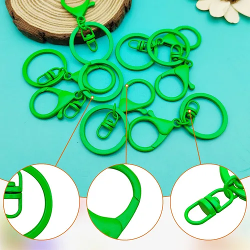 Miniatura 4 de 30 llaveros con cierre de langosta para fabricación de joyas, broches de metal giratorios con cierres giratorios, clips de gancho, anillo de llavero