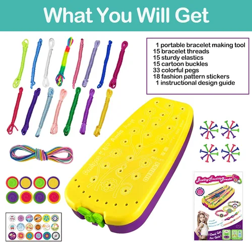 Miniatura 7 de Kit de fabricación de pulseras de la amistad, juguetes, para niñas de 7, 8, 9, 10, 11, 12 años, ideas de regalo, presente de cumpleaños