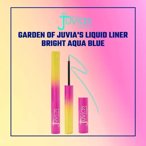 Miniatura 5 de Juvia's Place Delineador líquido impermeable – Delineador de ojos de punta fina azul aguamarina brillante, a prueba de manchas con aplicador