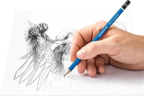 Miniatura 3 de Staedtler Lumograph 100G6 Set de lápices de grafito para dibujar y esbozar, 6 grados en una atractiva lata de almacenamiento (100G6)