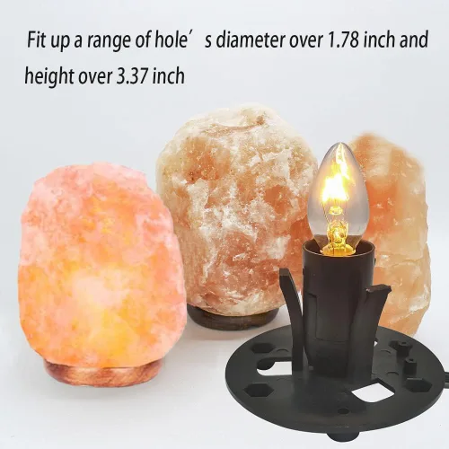 Miniatura 7 de Himalayan Salt Lamp Cord Replacement with Dimmer Switch, 5 Feet Cords with Base Assembly and 6 E12 Halogen Bulbs