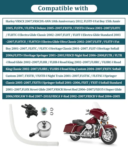 Miniatura 2 de Regulador de presión de combustible 27408-01 para modelos Harley EFI 2001-2012, reemplazo 61001-01,62373-01 (con carcasa + filtro de combustible)