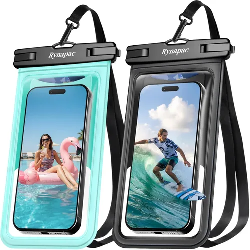 Miniatura 10 de Rynapac Funda impermeable para teléfono [hasta 8.5 pulgadas], paquete de 2, funda impermeable IPX8 con cordón para iPhone 17, 16, 15 Pro Max