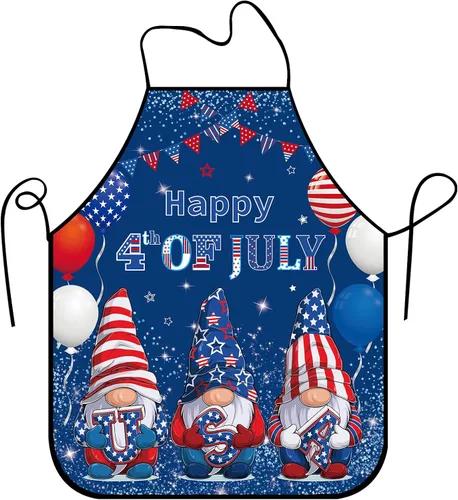 Funny Seasonal Holiday Apron, Adjustable Kitchen Cooking Apron for Women Men BBQ Baking Gardening Party Supplies