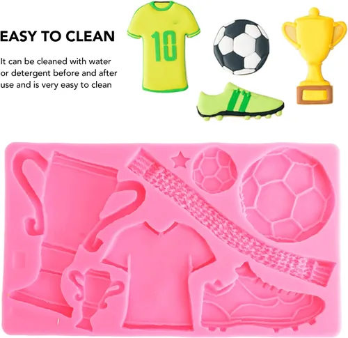 Miniatura 2 de Topyond Molde de chocolate para fútbol, mini Copa del Mundo de Fútbol, moldes de silicona para pastel temático, moldes de fondant de silicona