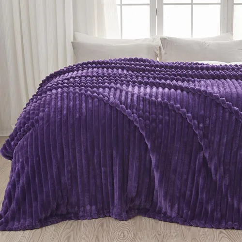 Miniatura 11 de NEWCOSPLAY Manta de Tiro Súper Suave Aqua Franela Sedosa Premium Forro Polar Jacquard Acanalado 3D Ligero Manta de Cama Uso en Todas las Estaciones
