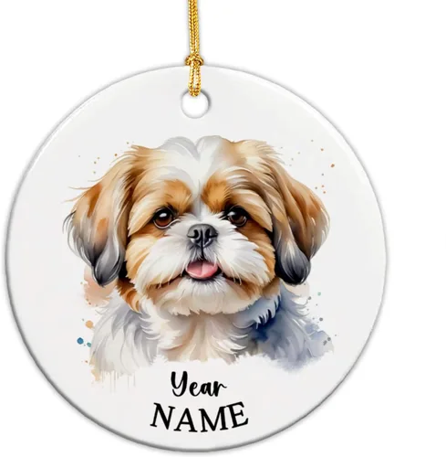 Miniatura 11 de Adorno de Navidad personalizado para perro Airedale, adorno de cerámica para hombres y mujeres, adornos de cerámica personalizados para perros