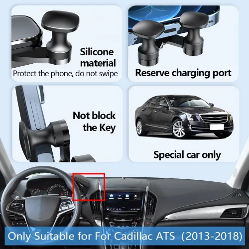 Miniatura 5 de Soporte para teléfono de coche para Cadillac ATS 2013 2014 2015 2016 2017 2018 Base de lujo rendimiento Premium Auto Accesorios Decoración