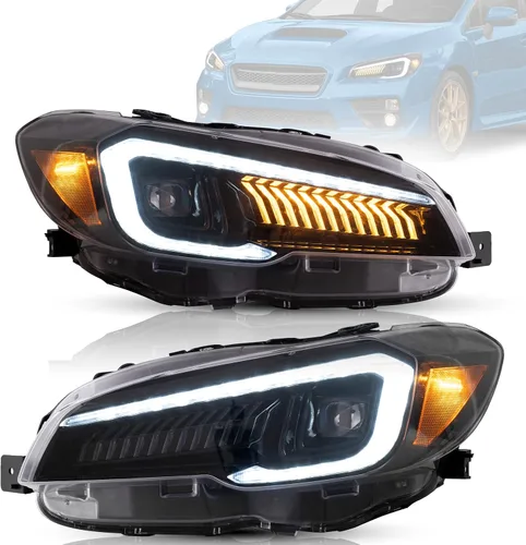 Miniatura 13 de VLAND Conjunto de luces traseras Compatible con Subaru WRX 2015-2022 Subaru WRX STI, lámpara trasera con DRL, luz trasera con luces antiniebla