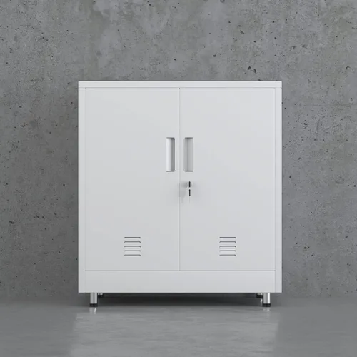 Miniatura 9 de JINGUR Armario de almacenamiento de metal con puertas de bloqueo y estante ajustable, pequeño aparador con cerradura para oficina en casa, pasillo