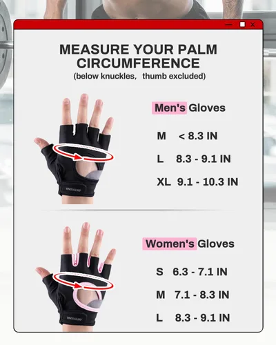 Miniatura 6 de VINSGUIR Guantes de entrenamiento para hombres y mujeres, guantes de levantamiento de pesas con excelente agarre, guantes de gimnasio ligeros