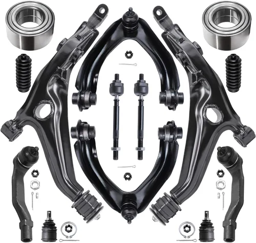 Miniatura 39 de Detroit Axle - Kit de extremo delantero RWD para Chrysler 300 Dodge Challenger Charger Upper Lower Control Arms rótulas de rodamiento de rueda Bujes