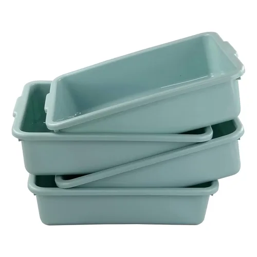 Miniatura 6 de Xyskin Tinas de autobús comerciales de plástico de 13 L, caja de autobús grande para uso general, verde, paquete de 4 Verde menta