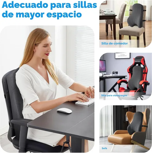 Miniatura 4 de Teemour Almohada de apoyo lumbar para automóvil, camión, accesorios de espuma viscoelástica, cojín de respaldo para asiento de conducción, soporte