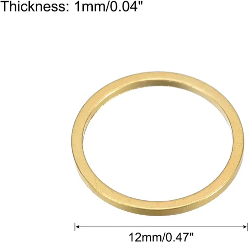 Miniatura 2 de MECCANIXITY Aretes redondos con cuentas, anillos de eslabones circulares para hacer joyas Tono de latón.