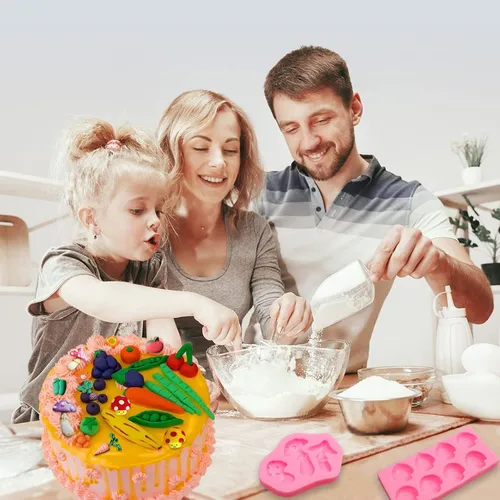 Miniatura 5 de Molde de silicona en forma de hongo en forma de hongo, molde para llavero de verduras para dulces, chocolate, decoración de pasteles, dulces