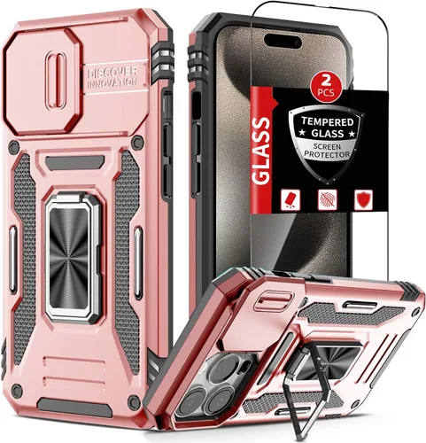 Miniatura 26 de Funda para iPhone 12 Pro Max con 2 protectores de pantalla, cubierta deslizante integrada para cámara para 12Pro Max, funda para teléfono