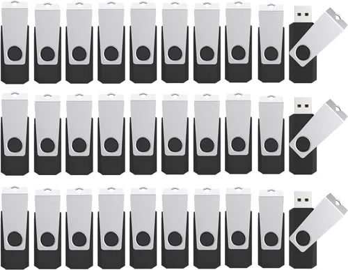 (No 128 GB) Paquete de 100 unidades flash de 128 MB Wooolken USB 2.0 con cordones, memorias USB a granel para bodas, oficina, escuela,
