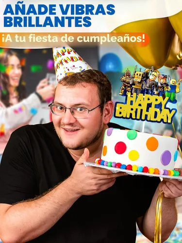 Miniatura 6 de Decoración para Tarta de Videojuego - Decoración de Tarta de Juego de Cartón Brillante para Jugadores, Diseño Llamativo, Instalación Firme y Fácil