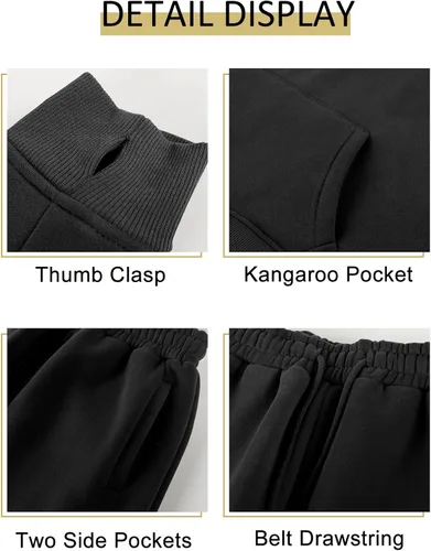 Miniatura 78 de Kissonic Conjunto deportivo de forro polar para mujer, 2 piezas, sudadera con capucha y pantalones deportivos