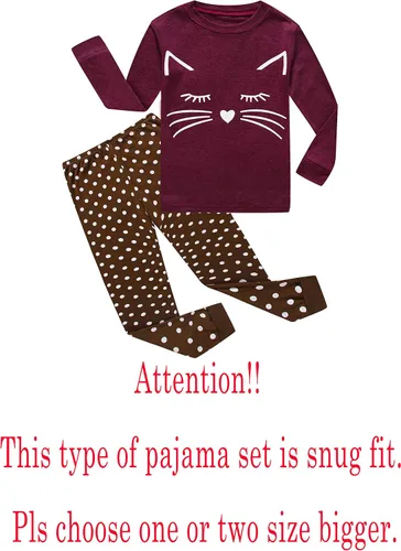 Miniatura 2 de Family Feeling - Pijamas para niños y niñas, conjunto de pijamas de 2 piezas, ropa para dormir de 100 % algodón
