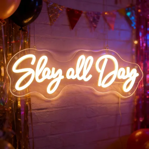 Miniatura 10 de Letreros de neón para telón de fondo, letrero de luz de neón para decoración de pared, letrero de neón LED HDJSIGN para cumpleaños, despedida