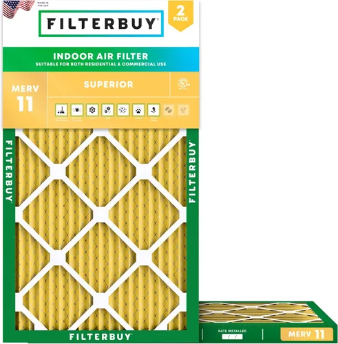 Miniatura 17 de Filterbuy Filtro de aire MERV 11 de 8 x 14 x 1 pulgadas para defensa de mascotas y alergias (paquete de 2), filtros electrostáticos plisados