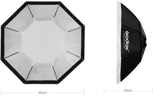Miniatura 7 de Godox Softbox Octagonal de 37"/95 cm, Soporte de Bowens Compatible con Iluminación de Estudio Fotográfico Strobe MS300 SK400II AD600 AD400Pro y FW