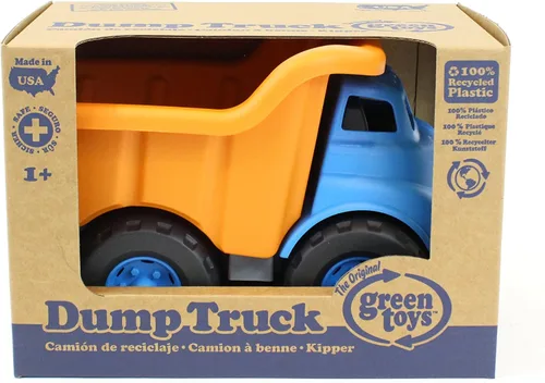 Miniatura 2 de Green Toys Camión volquete, azul/naranja, juego de simulación, habilidades motoras, vehículo de juguete para niños. Sin BPA, ftalatos, PVC, apto