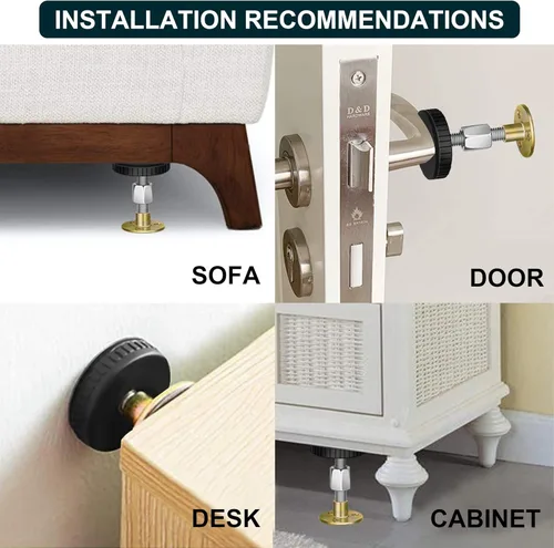 Miniatura 5 de Krisler Marco de cama ajustable roscado, herramienta antivibración, tapones de cabecero, herramienta antivibración para camas, armarios, sofás, 4
