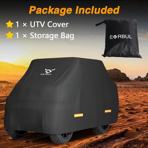 Miniatura 9 de EVRBUL Cubierta UTV de 126 pulgadas de largo x 69 pulgadas de ancho x 68 pulgadas de alto, impermeable, resistente, 420D, para exteriores