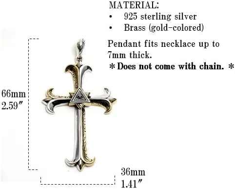 Miniatura 4 de COSUMOSU - Colgante de plata de ley grande para hombres y mujeres