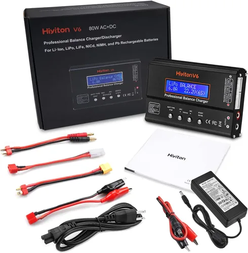 Miniatura 6 de Cargador de batería Lipo, cargador y descargador equilibrado 1S-6S, batería Lipo Li-ion NiMH NiCD Li-Fe de 1-6S con conector Tamiya XT60 Deans